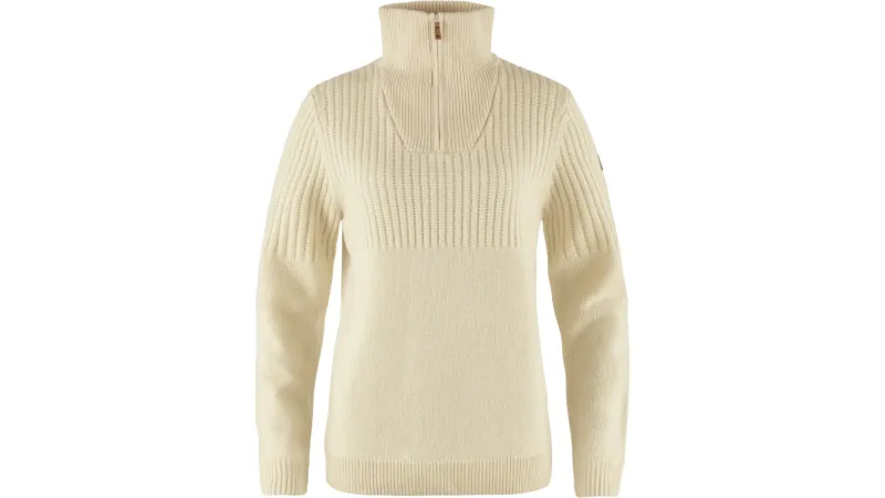 Fjällräven Övik Half Zip Knit White dámsky pulóver, veľ: S