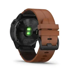 Garmin Fénix 6X Sapphire, Black DLC, Chestnut Leather Band